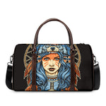 Native American Wolf Girl Print Duffle Bag