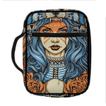 Native American Wolf Girl Print Front Pocket Bible Bag