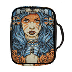 Native American Wolf Girl Print Front Pocket Bible Bag