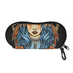 Native American Wolf Girl Print Glasses Case
