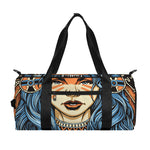 Native American Wolf Girl Print Gym Bag
