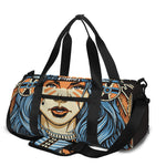 Native American Wolf Girl Print Gym Bag