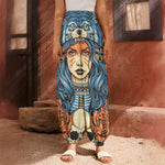 Native American Wolf Girl Print Harem Pants