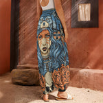 Native American Wolf Girl Print Harem Pants