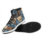 Native American Wolf Girl Print High Top Leather Sneakers