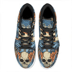 Native American Wolf Girl Print High Top Leather Sneakers