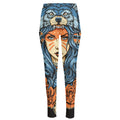 Native American Wolf Girl Print High-Waisted Pocket Leggings