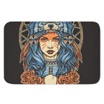Native American Wolf Girl Print Indoor Door Mat