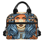Native American Wolf Girl Print Insulated Lunch Bag