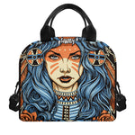 Native American Wolf Girl Print Insulated Lunch Bag