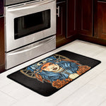 Native American Wolf Girl Print Kitchen Mat