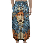 Native American Wolf Girl Print Lantern Pants
