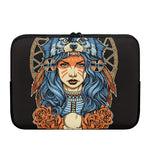 Native American Wolf Girl Print Laptop Sleeve