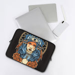 Native American Wolf Girl Print Laptop Sleeve
