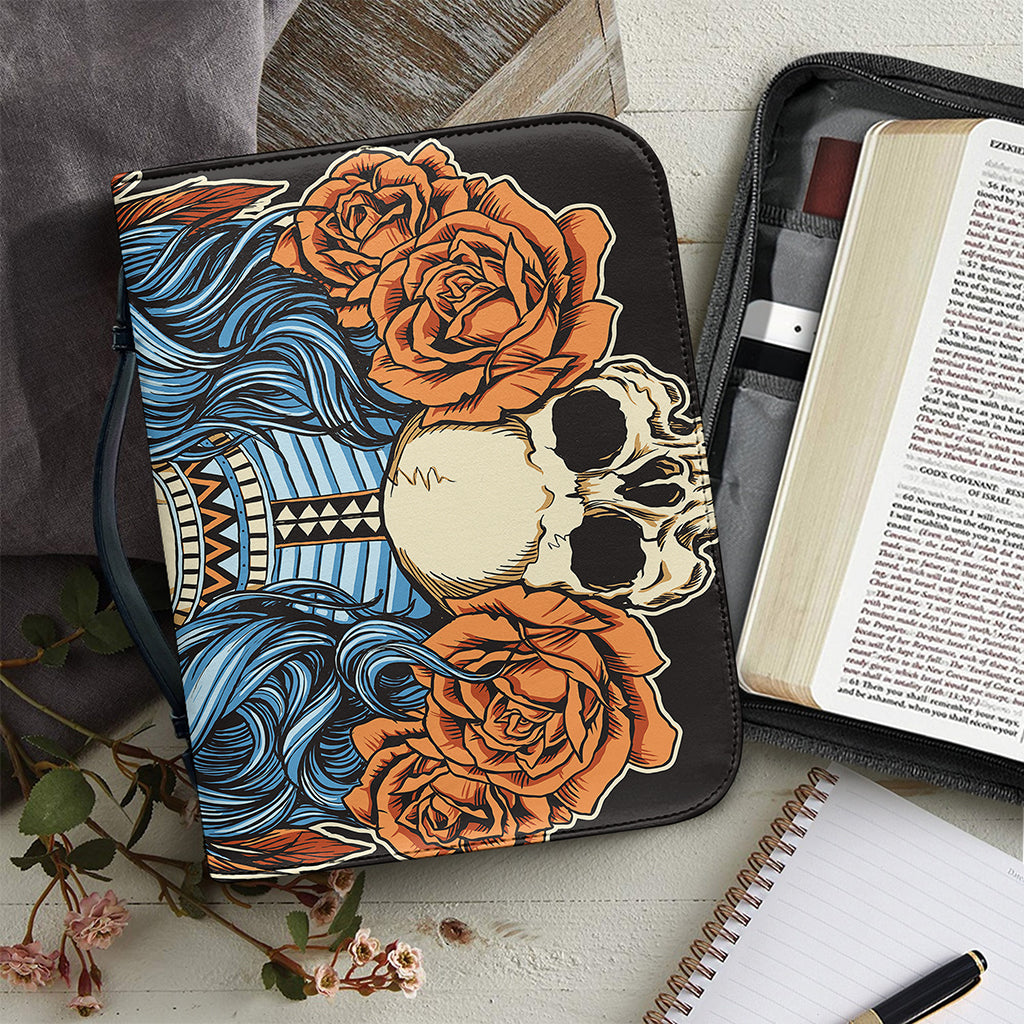 Native American Wolf Girl Print Leather Bible Cover