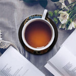 Native American Wolf Girl Print Leather Coaster Set