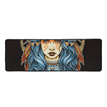 Native American Wolf Girl Print Long Kitchen Mat