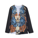 Native American Wolf Girl Print Long Sleeve Short Coat