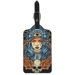 Native American Wolf Girl Print Luggage Tag