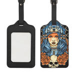 Native American Wolf Girl Print Luggage Tag