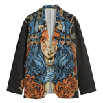 Native American Wolf Girl Print Men's Blazer