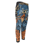 Native American Wolf Girl Print Men's Compression Pants
