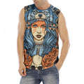 Native American Wolf Girl Print Men's Fitness Tank Top