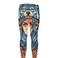 Native American Wolf Girl Print Men's Leggings
