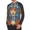 Native American Wolf Girl Print Men's Long Sleeve Rash Guard