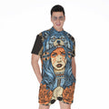 Native American Wolf Girl Print Men's Romper