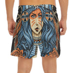 Native American Wolf Girl Print Men's Split Running Shorts