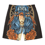 Native American Wolf Girl Print Men's Swim Trunks