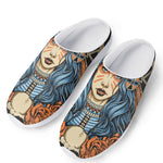 Native American Wolf Girl Print Mesh Casual Shoes