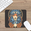 Native American Wolf Girl Print Mouse Pad