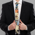 Native American Wolf Girl Print Necktie