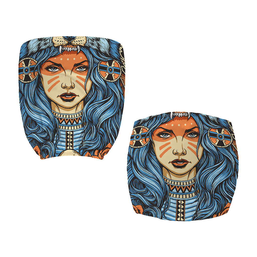 Native American Wolf Girl Print Office Chair Cover