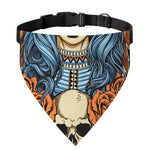 Native American Wolf Girl Print Over The Collar Dog Bandana
