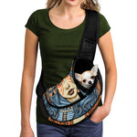 Native American Wolf Girl Print Pet Sling Carrier