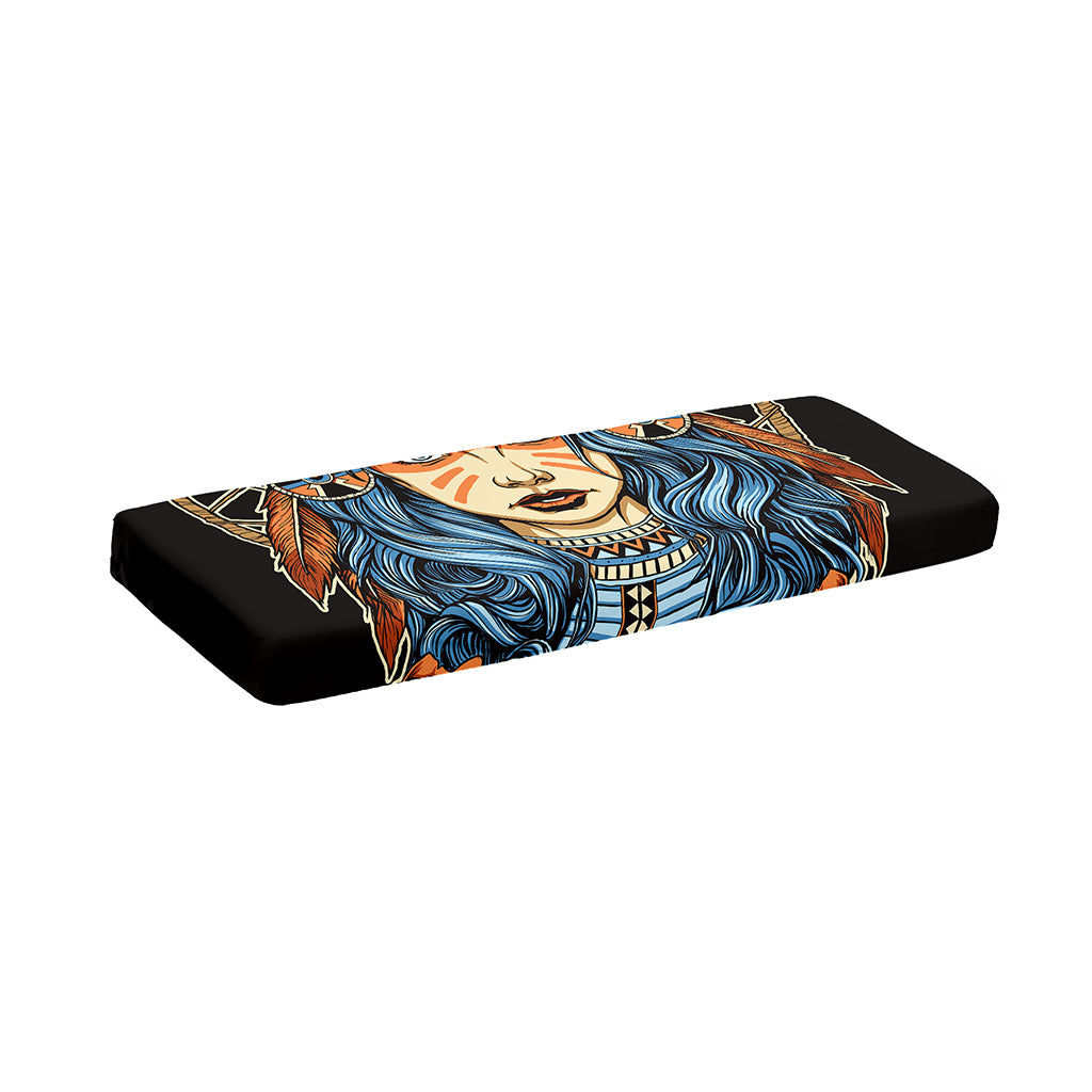 Native American Wolf Girl Print Piano Keyboard Cover