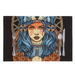 Native American Wolf Girl Print Placemat