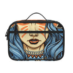 Native American Wolf Girl Print Portable Lunch Bag
