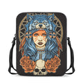 Native American Wolf Girl Print Rectangular Crossbody Bag