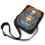 Native American Wolf Girl Print Rectangular Crossbody Bag