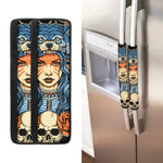 Native American Wolf Girl Print Refrigerator Handle Covers