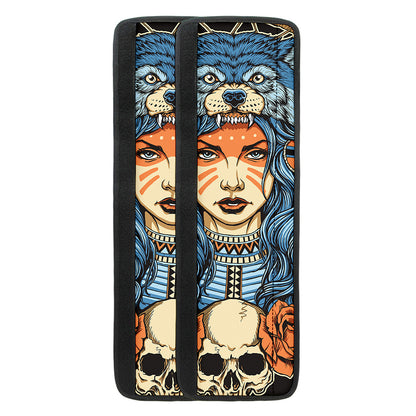 Native American Wolf Girl Print Refrigerator Handle Covers