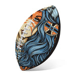 Native American Wolf Girl Print Rugby Ball
