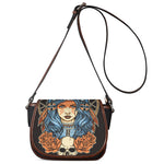 Native American Wolf Girl Print Saddle Bag
