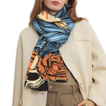 Native American Wolf Girl Print Scarf