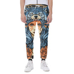 Native American Wolf Girl Print Scuba Joggers