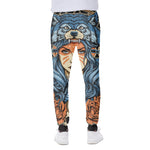 Native American Wolf Girl Print Scuba Joggers